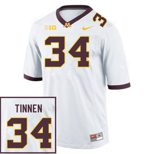 Men #34 Jack Tinnen Minnesota Golden Gophers College Football Jerseys Sale-White - Click Image to Close